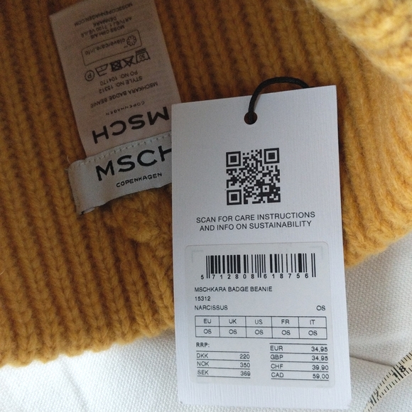 NWT MSCH Moss Copenhagen Wool Blended Kara Badge Beanie / Winter Hats - Picture 7 of 10